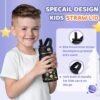 2-Pack Kids Water Bottle for School - 12 oz Vacuum Insulated Water Bottles w/Straw Leak Proof, Boys Girls BPA-FREE Drink Cup, Wide Mouth Stainless Steel Flask w/Protective Cup Mat, Toddler Tumbler - Image 3