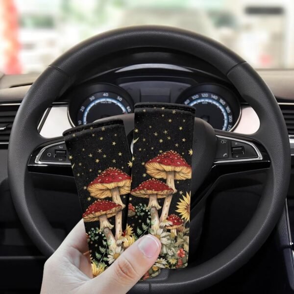 BIGCARJOB Mushroom Sunflower Luggage Handle Wrap Set for Suitcase 2 Pieces Suitcase Identifier Protective Cover Trolley Case Grip Travel Luggage Accessories Door Handle Replacement - Image 5