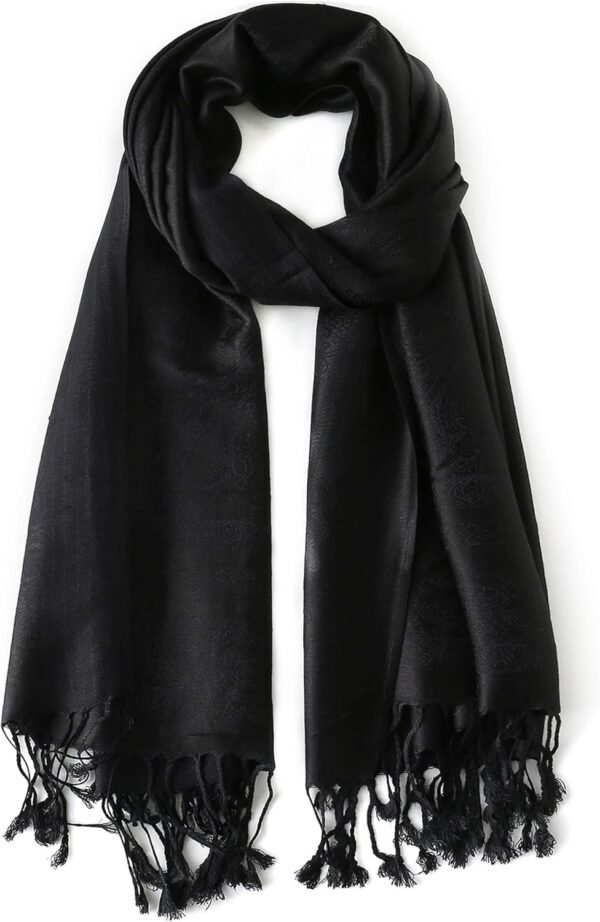 Ciormis Two Tone Silky Paisley Pashmina Shawl Scarf,Soft Women's Rave Jacquard Pashminas Wrap Scarves