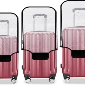 Luggage Cover 3 Pieces Clear PVC Suitcase Covers Protector for Tsa Approved Suitcase Cover Set for 20 24 28 inch Luggage.