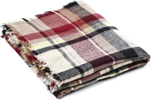 American Trends Womens Fall Winter Scarf Plaid Tassel Soft Warm Blanket Scarves Womens Shawl Wraps - Image 6