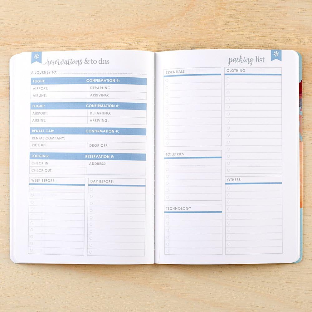 Erin Condren Designer Petite Planner - Travel Petite Planner, Includes Flight Schedule Details, Packing List by Category, Journaling for Experiences, and Spending, 5.7"x8.25" - Image 5