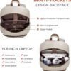 LOVEVOOK Travel Laptop Backpack Women,15.6 Inch Water Resistant Travel Backpack for Women,Work Computer Back Pack for College Business,Khaki… - Image 6