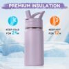 12oz Kids Water Bottle for School, Toddler Water Bottles with Straws, Insulated Water Bottle for Boys&Girls, Stainless Steel Vacuum Insulated Bottle for Kids, Leak-Proof, BPA-Free, Purple - Image 5