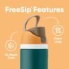 Owala FreeSip Insulated Stainless Steel Water Bottle with Straw for Sports and Travel, BPA-Free, 24-oz, Orange/Green (Camo Cool) - Image 4