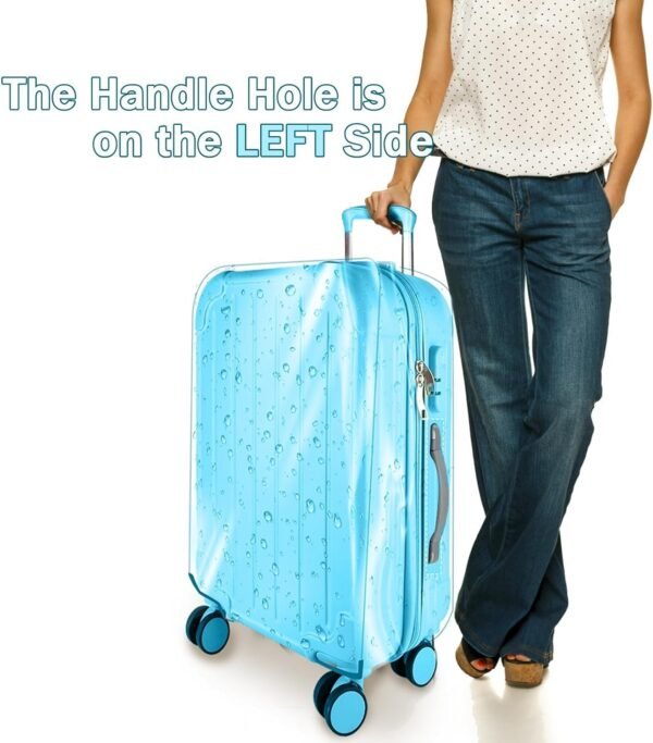 Upgraded Extra Thickness Clear Luggage Cover, 0.3mm 24" PVC Suitcase Cover Protector, Transparent Luggage Protector for Suitcase Cover, Waterproof Dustproof Anti-scratch Travel Suitcase Covers - Image 3