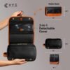 Leather Hanging Travel Toiletry Bag for Men with Removable Cover and Hanging Hook - Dopp Kit for men - Makeup Bag Organizer for Women for all your Travel Essentials - Image 3