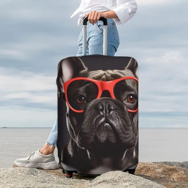 Kururi French Bulldog Print Suitcase Cover Personalized Travel Luggage Cover Trolley Case Cover Travel Luggage Protector Cover Suitable For Travel Business Trip Small - Image 9