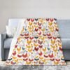 (Chicken Pattern) Print Fall Throw Blanket Personalized Soft Flannel Blanket for Bed Couch Sofa, Blanket for Lightweight Fuzzy Cozy Blankets for Travel Office Home 50"X40"