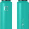 IRON °FLASK Sports Water Bottle - Wide Mouth with 3 Spout Lids - Stainless Steel Gym & Outdoor Bottles for Men, Women & Kids - Double Walled, Insulated Thermos, Metal Canteen - Aquamarine, 40 Oz - Image 5