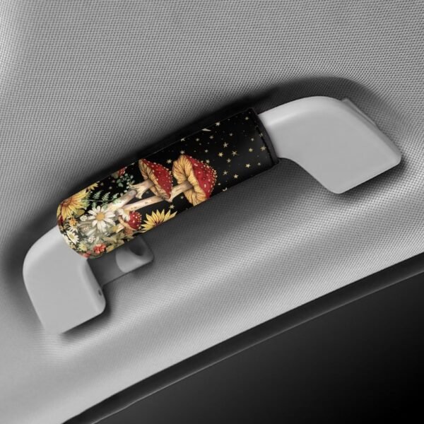 BIGCARJOB Mushroom Sunflower Luggage Handle Wrap Set for Suitcase 2 Pieces Suitcase Identifier Protective Cover Trolley Case Grip Travel Luggage Accessories Door Handle Replacement - Image 6