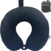 Travel Pillow Memory Foam Neck Pillow Support Pillow,Luxury Compact & Lightweight Quick Pack for Camping,Sleeping Rest Cushion (Black)