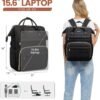 LOVEVOOK Laptop Backpack,15.6 Inch Professional Womens Purse Computer Bag Nurse Teacher Backpack,Waterproof College Work Bags Carry on Travel Back Pack with USB Port,Black - Image 5