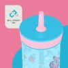 Contigo Leighton Kids Plastic Water Bottles, Spill-Proof Tumblers with Straw, Dishwasher Safe, 14oz 2-Pack in Blue Raspberry/Butterflies & Azalea/Llamas Themes - Ideal for Toddlers and Older Kids - Image 2