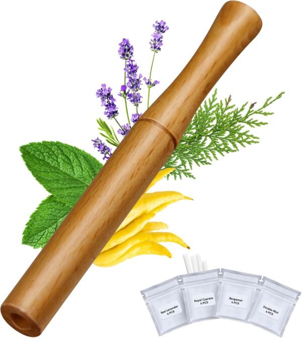 Quit Smoking Inhaler,Essential Oil Inhaler,Portable Smokeless Inhalers,Wooden Vaporless Inhaler,Mini Travel Essentials,Gifts for Men Who Have Everything,Gifts for Women