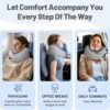 JSELF Travel Pillow, Memory Foam Travel Neck Pillow for Airplanes, Double Support to The Neck, Head, and Chin, 360º Ergonomic Design Full Neck Surround Pillow for Office, Airplanes & Car (Gray) - Image 5