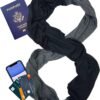 Travel Scarf 2 Hidden Zipper Pocket for Women, Infinity Loop Scarf with Double Zip Pockets, Neck Wrap, Dual Color