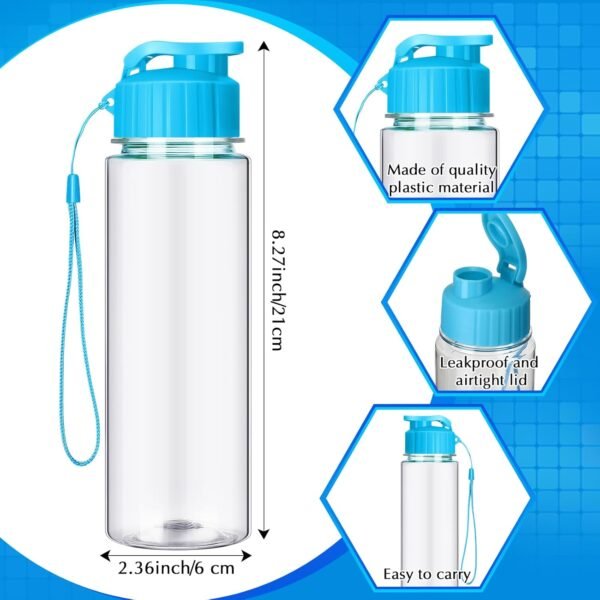 Mifoci 40 Pieces Water Bottles for Kids Bulk 17 oz Sport Drink Bottles with Handle Strap Adults Kids Reusable Large Water Bottles with Leak Proof Flip Top for Party Outdoor Children School Classroom - Image 2