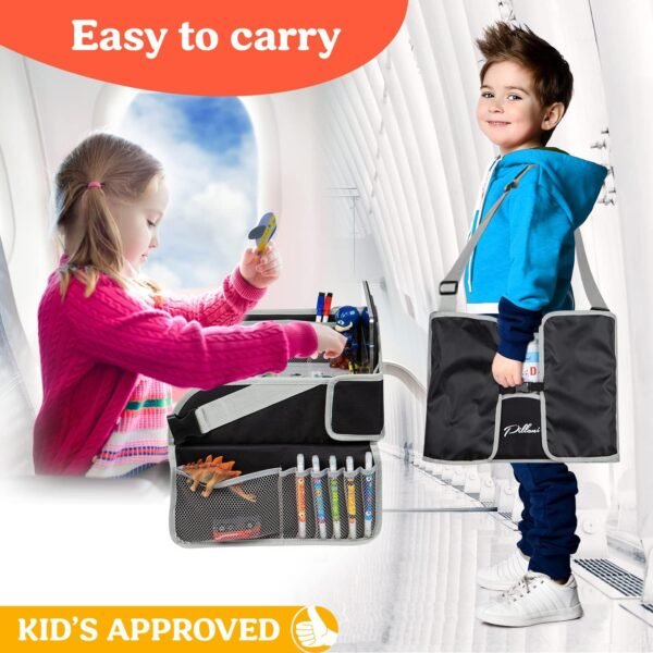 PILLANI Kids Travel Tray for Car - Car Seat Tray for Kids Travel, Car Trays for Kids Roadtrip Essentials,Carseat Table Tray for Kids Road Trip Activities -Toddler Lap Desk Organizer for Airplane - Image 5
