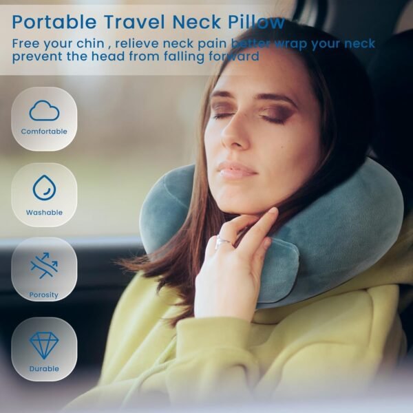 2024 New Memory Foam Travel Pillow for Airplanes,Neck Pillow for Traveling,Neck Plus Travel Pillow,Wander Neck Plus Travel Neck Pillow - Image 4