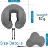 Noise-Canceling Travel Neck Pillow with 25 dB Noise Reduction, All-Round Neck Support, Suitable for Office, Home and Travel(Grayness, Large Size) - Image 5