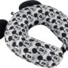 FUL Disney Mickey Mouse Neck Pillow, Travel Accessories with 3D Ears for Airplane, Car, and Office, Comfortable and Breathable, Black/Grey - Image 3