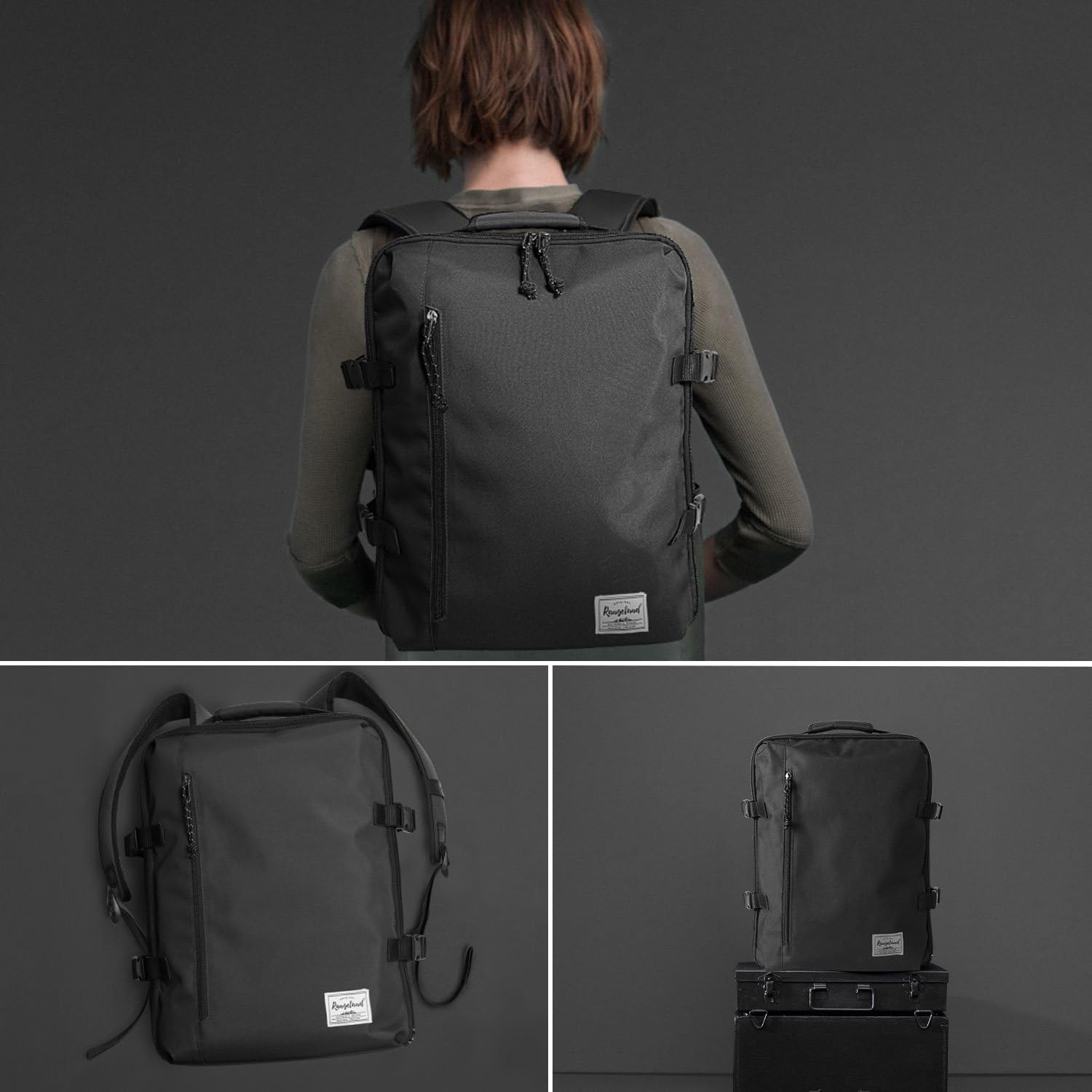 New Business Trip Backpack 21L Flight Approved Carry on Daypack 15-inch Laptop Notebook, Travel Commute Gym Sport, All Black - Image 6