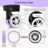 16-piece carry-on suitcase caster silicone cover, easy to install, wear-resistant and noise-proof, suitable for 8 swivel wheels silicone luggage wheel protective cover (Purple) - Image 2