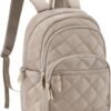 BAGSMAT Travel Laptop Backpack, Cute College Backpack for Women, Quilted Computer Bookbag, Water Resistant 15.6 Inch Laptop Lightweight Casual Bag Backpack