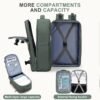 Large Travel Backpack For Women Men, Carry On Backpack,Hiking Backpack Waterproof Outdoor Sports Rucksack Casual Daypack Fit 15.6 Inch Laptop with USB Charging Port Shoes Compartment Olive Green EX - Image 7