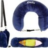 Travel Neck Pillow Stuffable with Clothes, Stuffable Neck Pillow for Travel, The Fillable Neck Pillow Storage Bag, Soft Velvet Neck Pillow Case Cover, Packable Airplane Travel Pillow