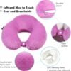 Airplane Pillow Comfortable Neck Pillow for Travel Purple Travel Neck Pillow U Shape Memory Foam Breathable Pillow for Head and Neck Support, Portable Travel Pillow - Image 4