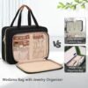 Wedama Toiletry Bag for Women, Hanging Travel Toiletry Bag with Jewelry Organizer Compartment Large Makeup Bag, PVC Waterproof Cosmetic Travel Bag for Travel Business Trips Camping Bathroom, Black - Image 3