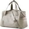 BAGSMART BAGSMART Gym Bag for Women, Carry on Weekender Overnight Bag, Travel Duffel Bags with Trolley Sleeve, Personal Item Travel Bag Tote Bag Workout Dance Bag, Beige-34L