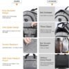 Bukere Rolling Garment Bag, Travel Garment Duffle Bag with Wheels, Carry on 3 in 1 Suit Luggage Bag with Detachable Trolley for Men Women Business Weekender - Image 5