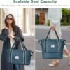 ACdream Large Travel Tote Bag, Duffle Weekender Overnight Carry On Luggage, Waterproof Sandproof Personal Item Duffel Bags for Gym, Beach, with Trolley Sleeve and Wet Pocket, Peacock Blue - Image 5