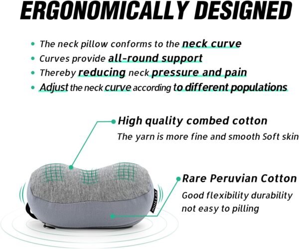 Small Travel Neck Pillow 100% Pure Memory Foam Nap Pillow, Super Soft Neck Support Travel Pillow - Image 4