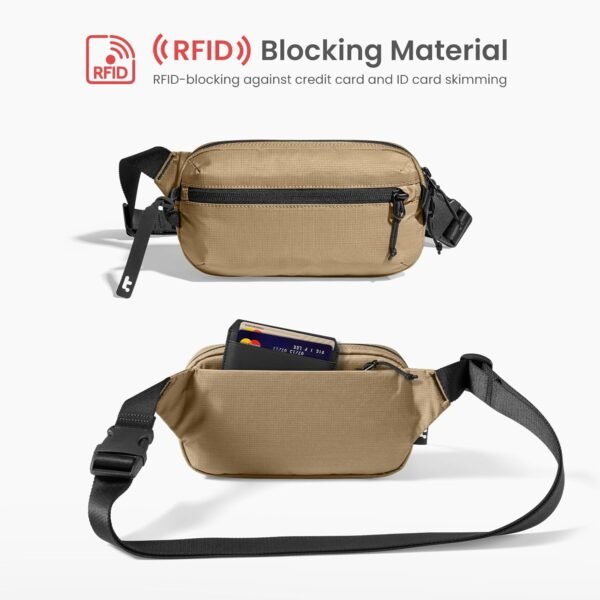 tomtoc 1.5L Sling Bag with RFID Blocking, Crossbody Bag Minimalist Chest Shoulder Pack for Men and Women, Water-resistant Lightweight Carry Casual Bag for Travel, Daily Use - Image 4