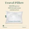 Goose Down Travel Pillow - Filled with 800 Fill Power European Goose Down, Egyptian 300 Thread Count 100% Cotton Cover for Plane car & Home - Made in USA (12x16) - Image 3