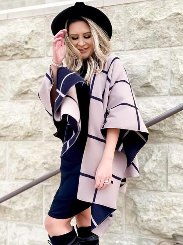 Moss Rose Women's Shawl Wrap Poncho Ruana Cape Open Front Cardigan Shawls for Fall Winter - Image 2