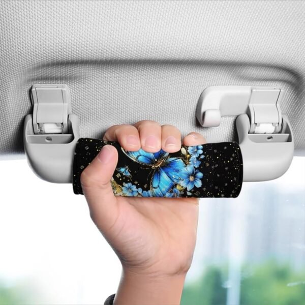 BIGCARJOB Butterfly Blue Luggage Handle Wrap Set for Suitcase Replacement Suitcase Identifier Protective Cover Trolley Case Grip Butterfly Travel Luggage Accessories Door Handle Covers - Image 4