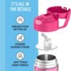 THERMOS FUNTAINER Water Bottle with Straw - 12 Ounce, Pink - Kids Stainless Steel Vacuum Insulated Water Bottle with Lid - Image 4
