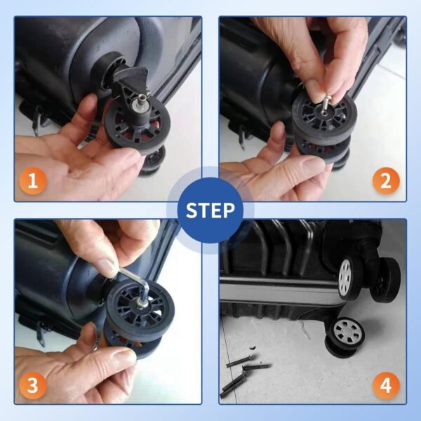 Luggage Wheels Replacement Set Repair Tool for Spinner Suitcase Trolley Bag Drawbar Travel Box - Image 7
