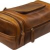 Leather Toiletry Bag For Men Women Dopp Kit Mens Hanging Toiletry Bag (PREMIUM LEATHER) Travel Toiletry Bag for Traveling Extra Large Toiletry Bag Cosmetic Travel Bag for Toiletries Shaving Bag
