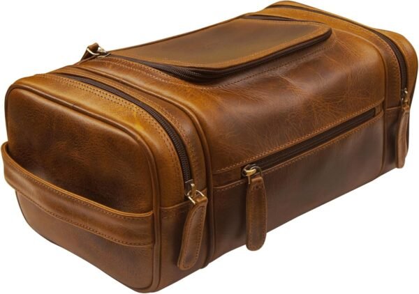 Leather Toiletry Bag For Men Women Dopp Kit Mens Hanging Toiletry Bag (PREMIUM LEATHER) Travel Toiletry Bag for Traveling Extra Large Toiletry Bag Cosmetic Travel Bag for Toiletries Shaving Bag