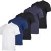 Real Essentials 5 Pack: Men’s Short Sleeve Dry Fit Active Crew Neck T Shirt - Athletic Running Gym Workout Tee Tops