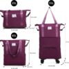 Travel Bag With Wheels,Expandable And Foldable Luggage Bag, Spare Travel Bag, Detachable Roller Travel Bag,Luggage Bag,Travel or Business Trip (purple) - Image 2