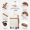 Kono Luggage Expandable 28 Inch Large Checked Luggage, ABS+PC Hardside Trolley Travel Case Hard Shell Suitcase with TSA Lock, Cream Brown - Image 3