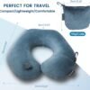 Inflatable Travel Neck Pillow for Airplane Train Car Washable Pillowcase U Shaped Office Napping Pillow - Image 7