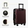 LEVEL8 Grace Carry on Luggage Airline Approved, 20” Expandable Hardside Suitcase with Wheels, Abs+Pc Harshell Spinner Luggage with Tsa Lock, Spinner Wheels - Red, 20” Carry-On - Image 8